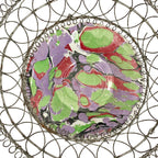 Sarreguemines faience plate lavender marbled swirl glaze detail