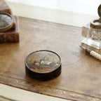Antique French Hand-Painted Lacquer Snuff Box, “The Society”