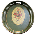 antique French tray, French country decor, hand painted tole, floral tole tray, vintage French serving tray, French cottage style, painted metal tray, French farmhouse decor, 19th century French tole, floral bouquet design, antique decorative tray, French provincial decor, shabby chic French tray, collectible French toleware, European antiques