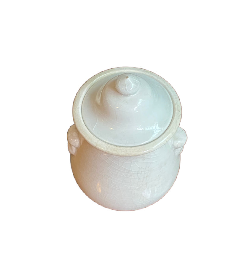 Antique French Ironstone Mustard Pot