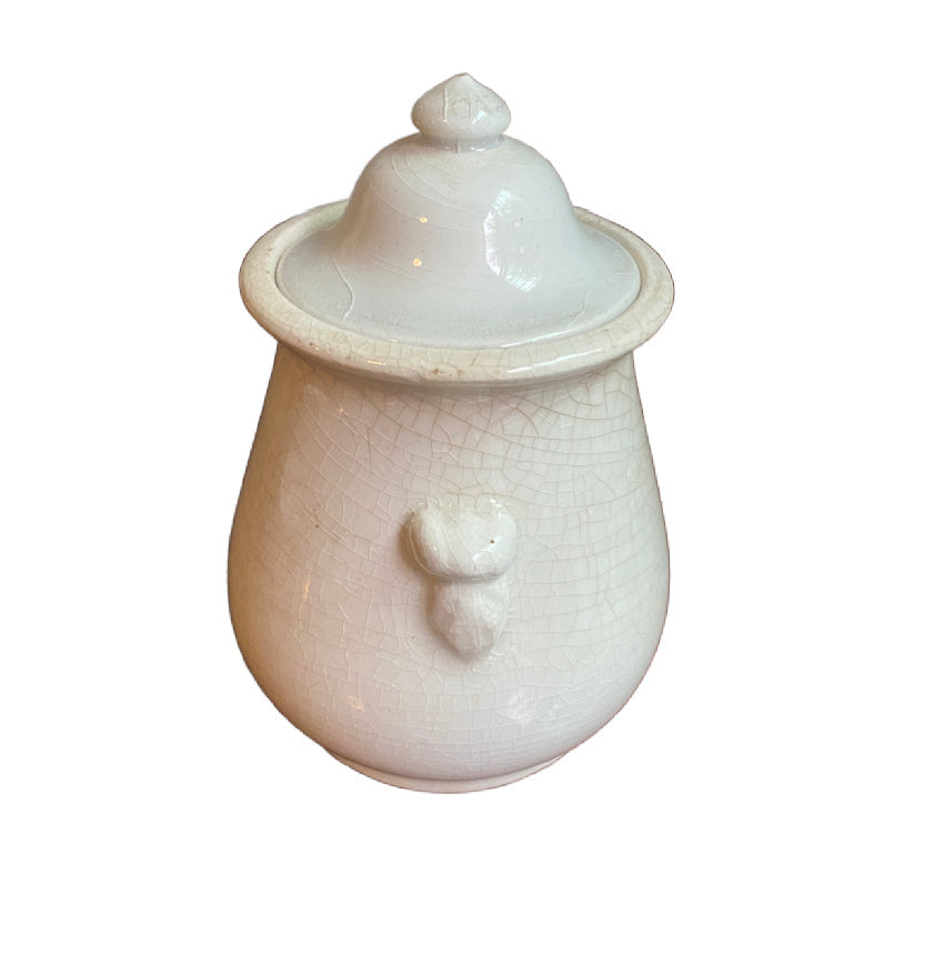 Antique French Ironstone Mustard Pot