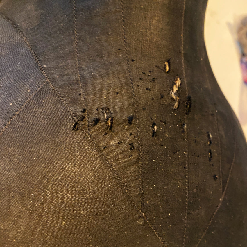 19th Century Antique French Wasp Waist Black Mannequin