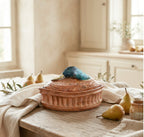 Antique French Pillivuyt mallard duck pâté terrine styled in a French Country kitchen