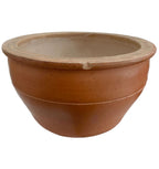 Antique French pottery bowl with incised band detail