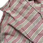 Antique French Red & Khaki Ticking Remnant