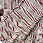 Antique French Red & Khaki Ticking Remnant