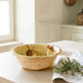 Styled antique French Savoie pottery bowl in a French country kitchen
