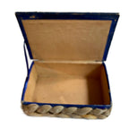 Interior of antique French shell work souvenir box