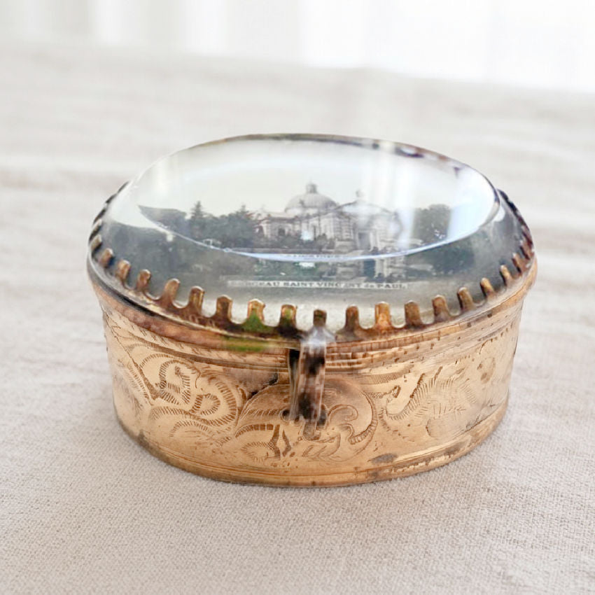 Antique French Souvenir Jewelry Casket Box
