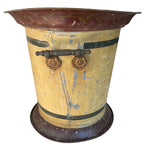 Antique French tole wine cooler jardinière iron side handles patina
