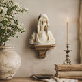 Antique Art Deco German bisque porcelain Madonna bust displayed on French wall plateau
