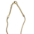Antique crescent moon locket necklace on gold-filled chain