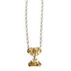 Antique Edwardian watch fob necklace with monogram JPD and engraved 1905 heart. A romantic heirloom jewel rich with history, character, and enduring elegance.