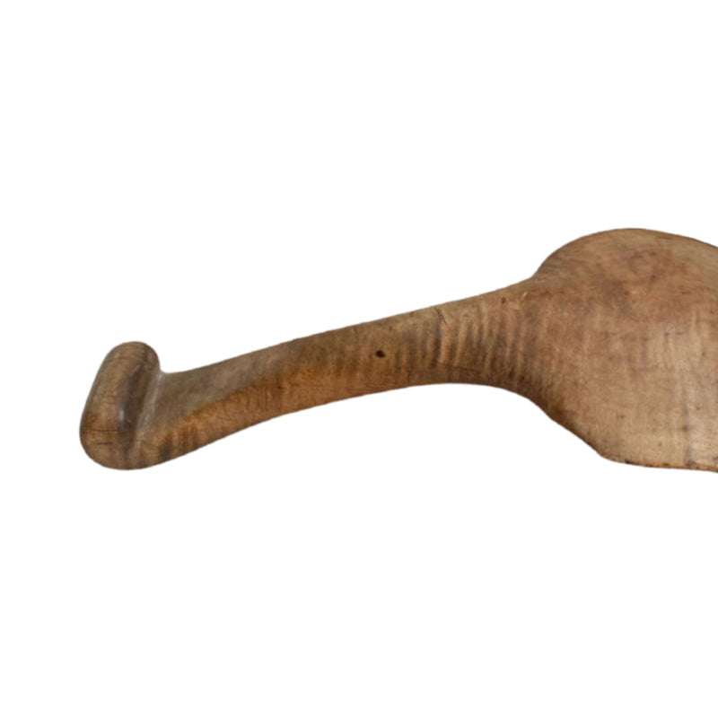 Antique Hand Carved Wood Butter Paddle with Bird's Beak Handle