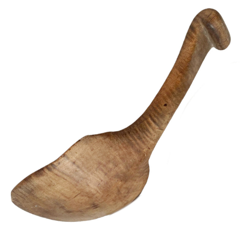 Antique Hand Carved Wood Butter Paddle with Bird&#39;s Beak Handle