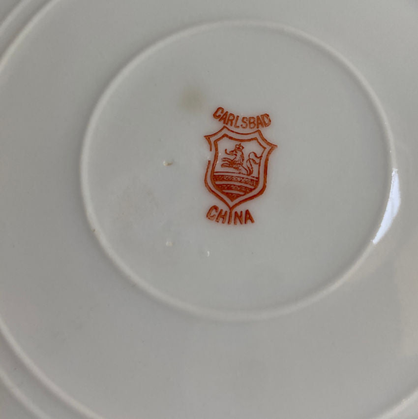 Antique Hand Painted Porcelain Fish Plates Set of 9