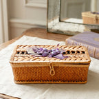 Antique shell pansy box styled on a French antique dressing table