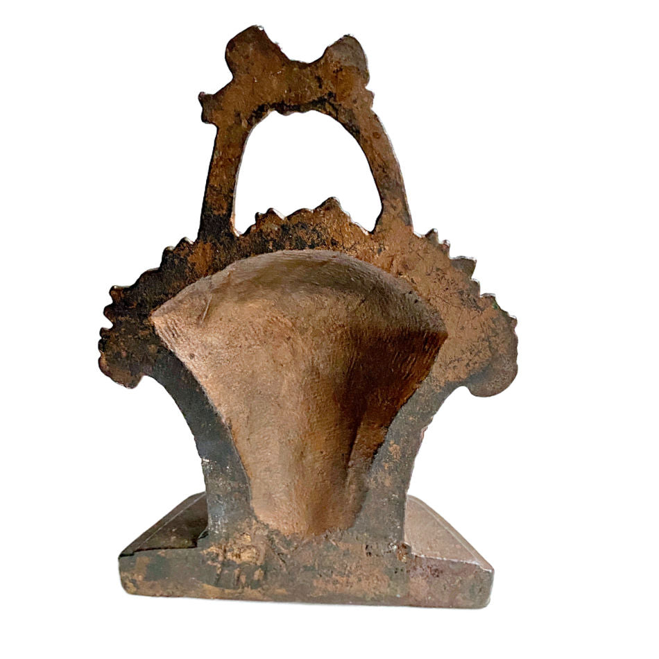 Antique Hubley No. 42 doorstop aged finish back view with incised number