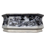 Antique Mulberry ironstone Soap Dish with urn and floral pattern