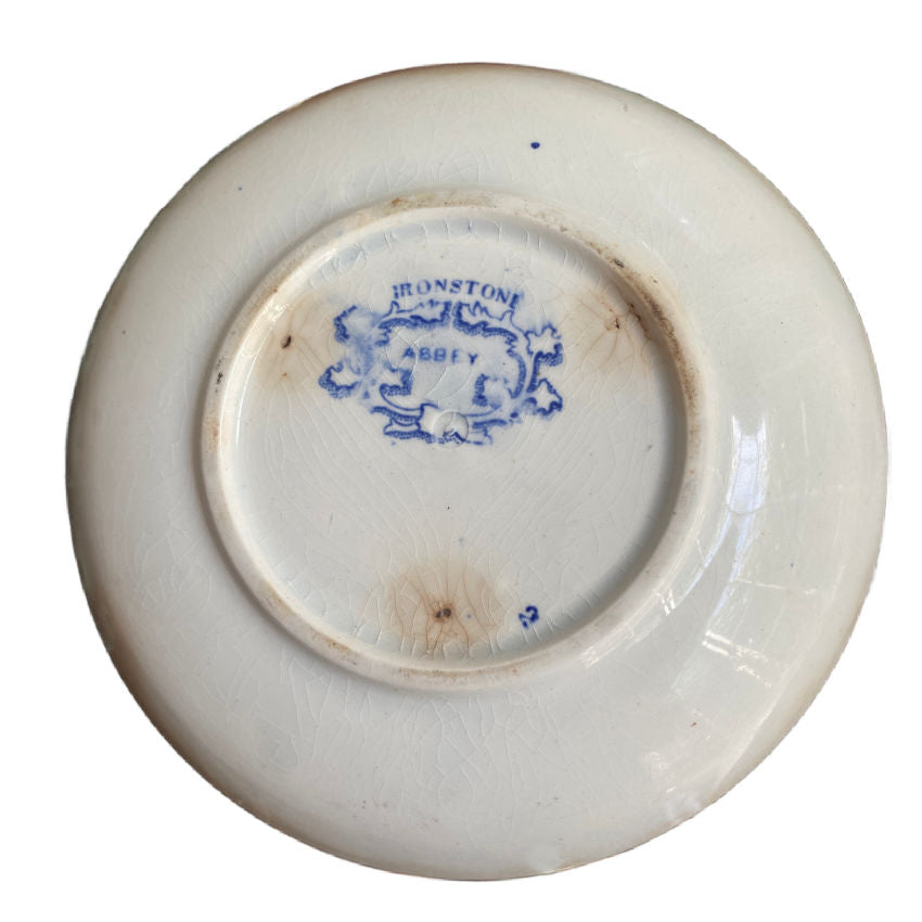 Mark of Abbey transferware pattern on 1850 Livesley Powell & Co. handleless tea bowl