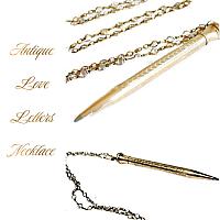 Antique Gold Filled Pencil Necklace