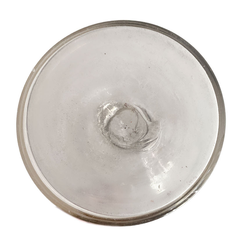 Antique Mary Gregory decanter, hand-painted white enamel girl, mouth-blown with applied handle & stopper – rare collectible art glass, 11¼" tall, pontil