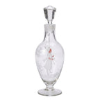 Antique Mary Gregory glass decanter with hand-painted white enamel girl figure