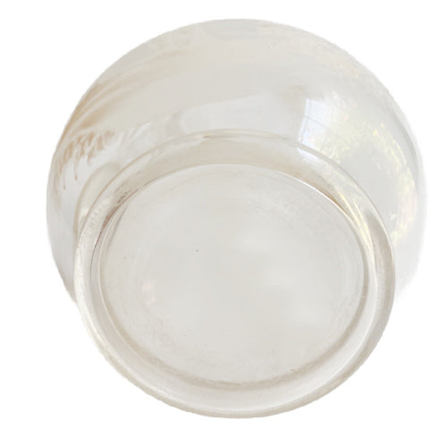 Antique Mary Gregory glass pitcher with hand painted boy and white enamel trees bottom