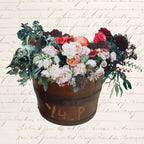 antque French Coountry measure with metal bands and original paint
