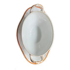 Antique Old Paris Porcelain Sauceboat with Orange & Gold
