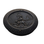 Antique oval Union Case featuring Girls Catching Butterflies motif, Civil War era thermoplastic photo case with interior damage as shown. 19th-century collectible.