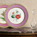 Antique Pink Vieux Paris Hand-Painted Nasturtium Plate