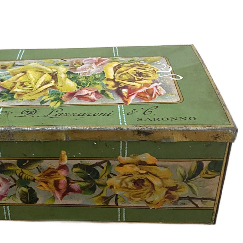 Antique Pink and Yellow Rose Cookie Tin by Davide Lazzaroni