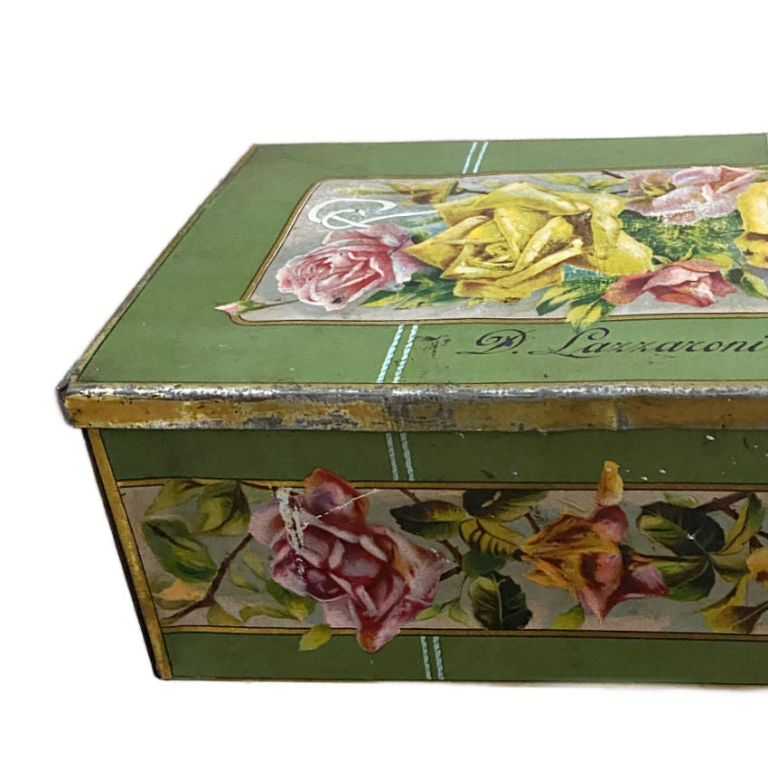 Antique Pink and Yellow Rose Cookie Tin by Davide Lazzaroni