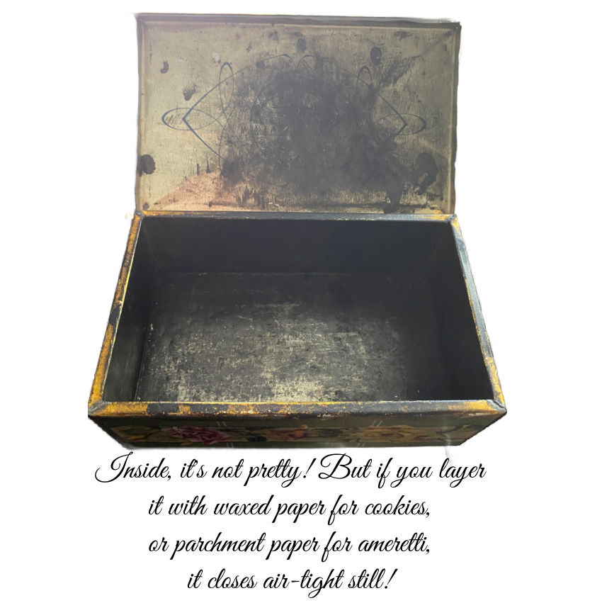 Antique Pink and Yellow Rose Cookie Tin by Davide Lazzaroni