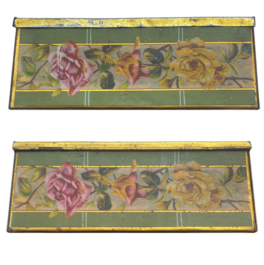 Antique Pink and Yellow Rose Cookie Tin by Davide Lazzaroni