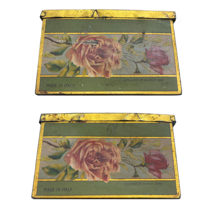 Antique Pink and Yellow Rose Cookie Tin by Davide Lazzaroni
