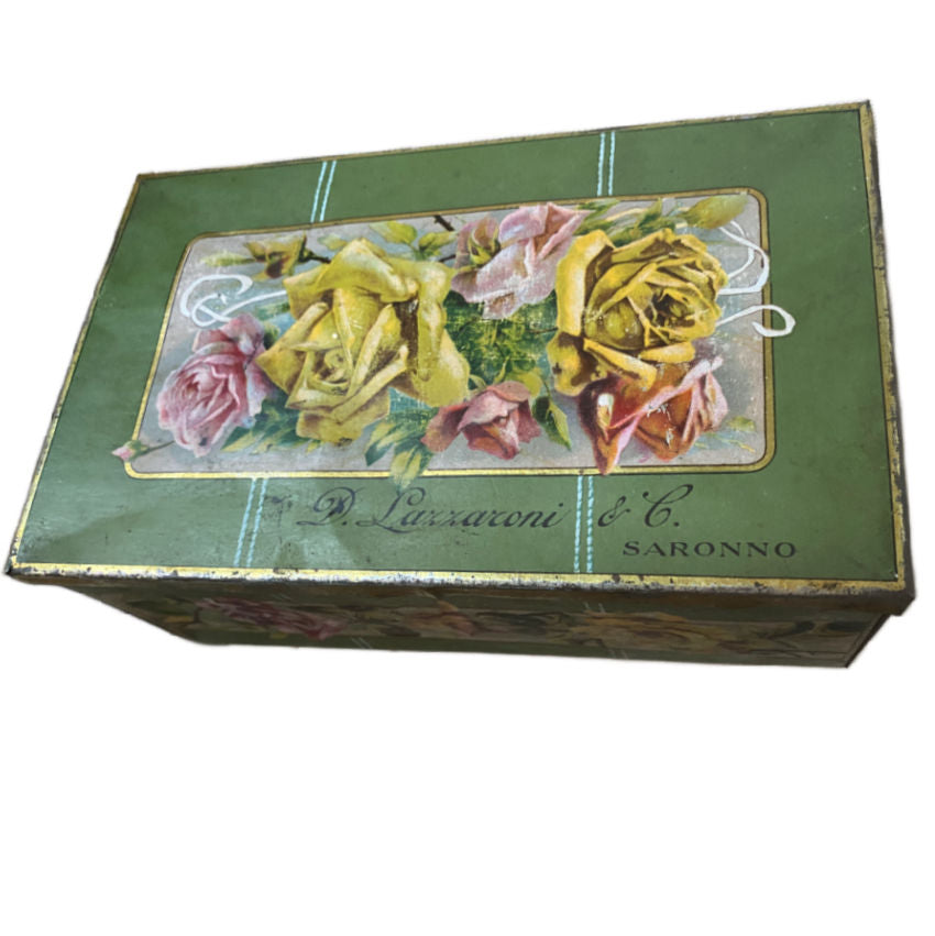 Antique Pink and Yellow Rose Cookie Tin by Davide Lazzaroni