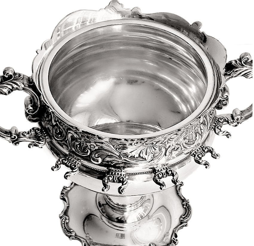 1880s antique silver plate sugar bowl victorian silverplate serving piece with repoussé detail