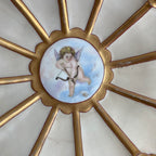Antique JPL Jean Pouyat Limoges porcelain bowl with close up of  hand-painted cherub .