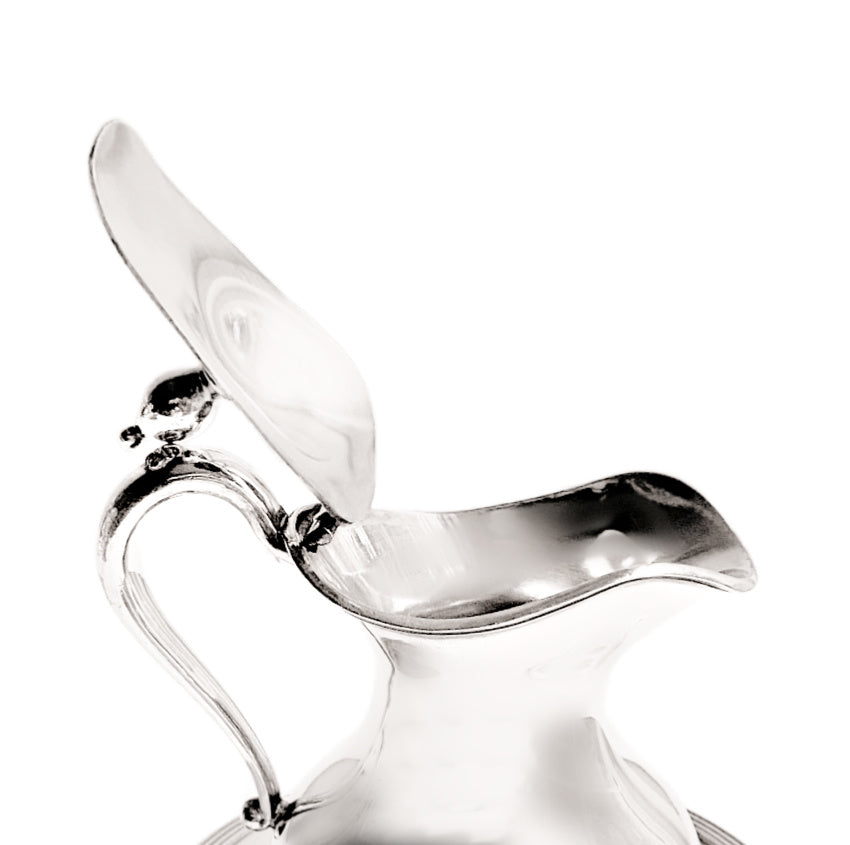 Antique Silver Plate Syrup Pitcher with Underplate