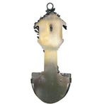 Back view antique holy water font wall mount Mariazell pilgrimage religious souvenir