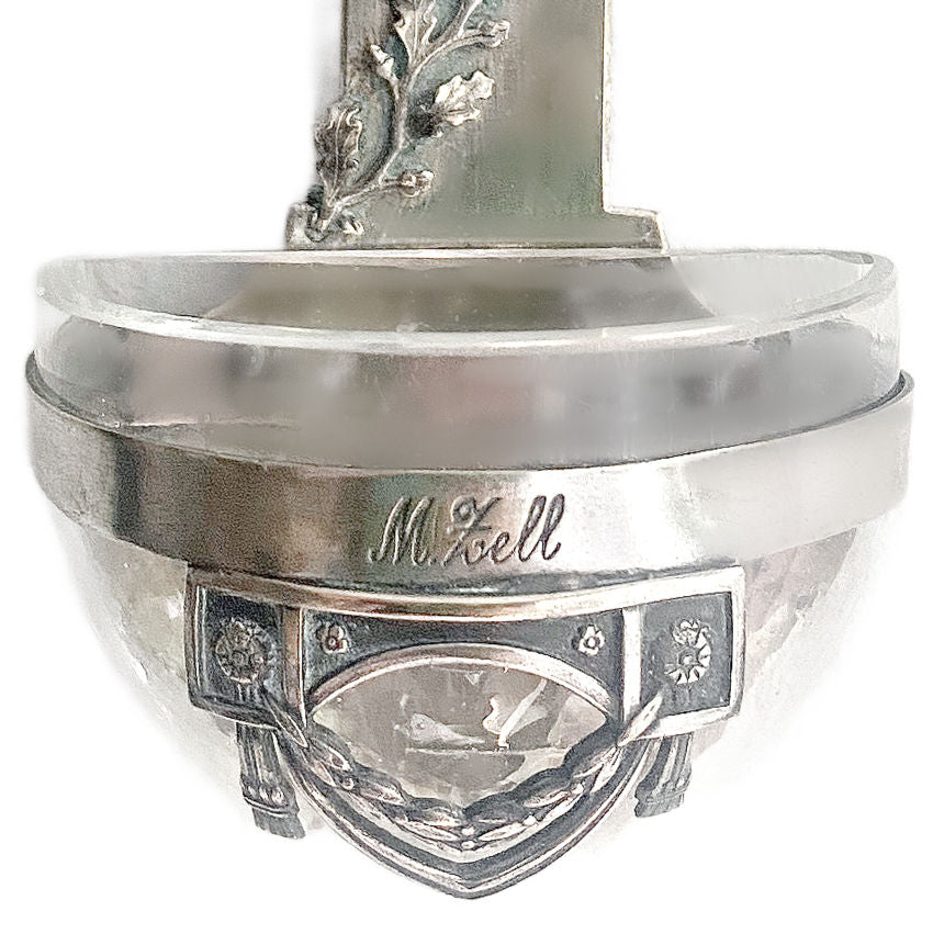 Antique Silvered Mariazell Pilgrimage Virgin Mary Holy Water Font Souvenir