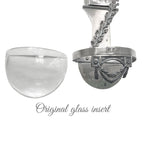 Antique religious wall font Mariazell pilgrimage silvered mount with original glass basin seperate view