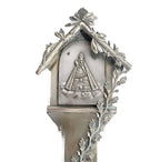 Detail antique silvered Virgin Mary Madonna child Mariazell holy water font devotional plaque