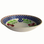 1890s Maestricht earthenware plate with cobalt blue and red design