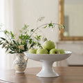 Styled antique Staffordshire ironstone pedestal compote with fruit