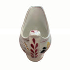 Antique Staffordshire Sauceboat with Hand Painted Yellow Rose Garland