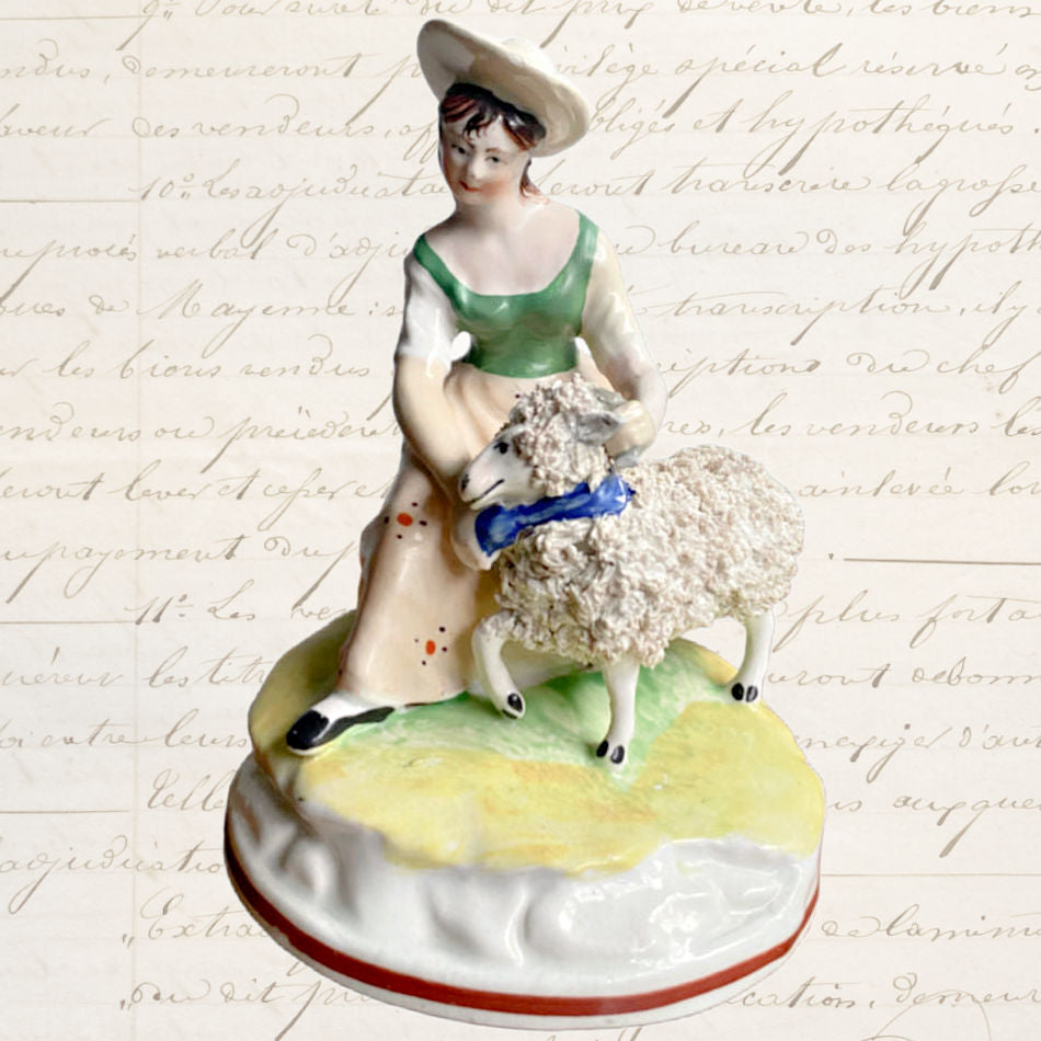 Antique Staffordshire Sheep Shearing Figure 1835