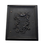 Antique Union case with elegant scrolled pattern, signed James & Co, featuring a single 19th-century woman portrait inside. Collectible photographic case.